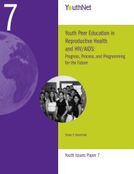 Youth Peer Education in Reproductive Health and HIV/AIDS: