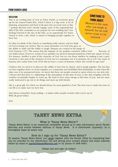 Summer 2013 Vol.25 Issue 2 - Taney Parish website