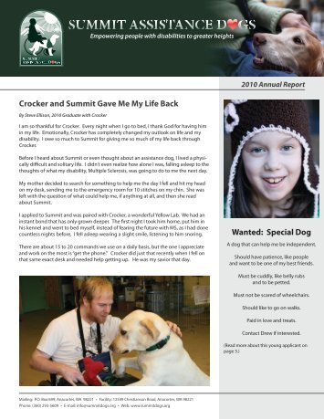 Crocker and Summit Gave Me My Life Back - Summit Assistance Dogs