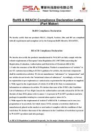 RoHS & REACH Compliance Declaration Letter