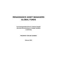 RENAISSANCE ASSET MANAGERS GLOBAL FUNDS - Fundinfo