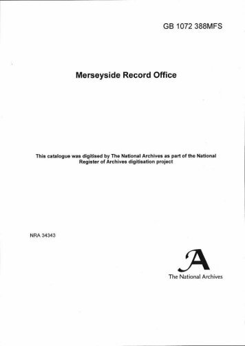 Merseyside Record Office - The National Archives