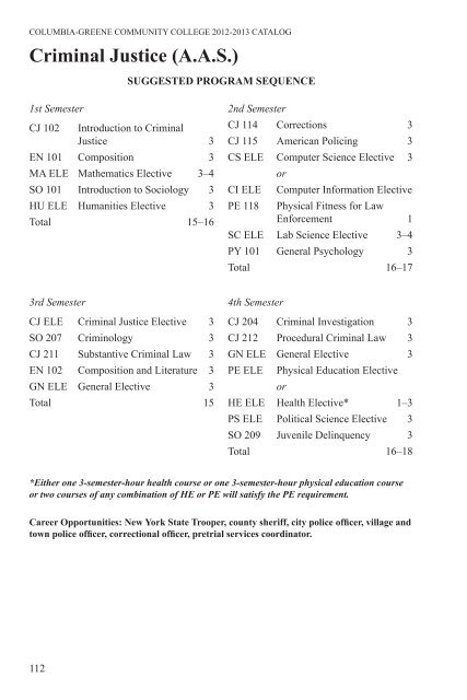 Current C-GCC Catalog - Columbia-Greene Community College