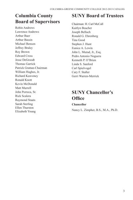 Current C-GCC Catalog - Columbia-Greene Community College