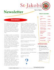 Newsletter - St Jakobi Lutheran School