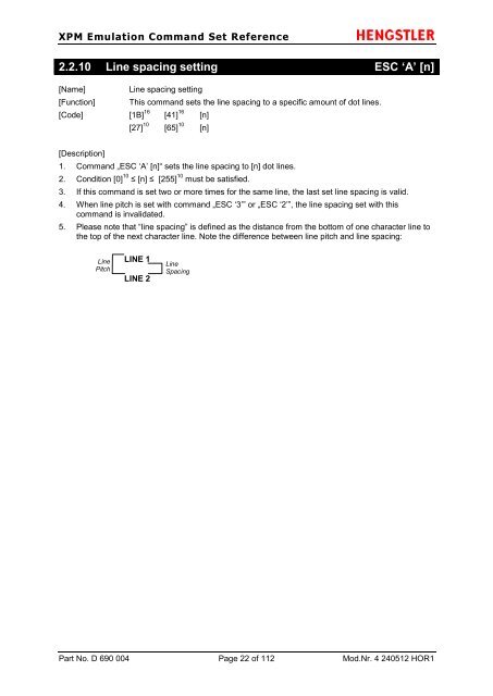 Emulation Command Set Reference Manual - Hengstler GmbH