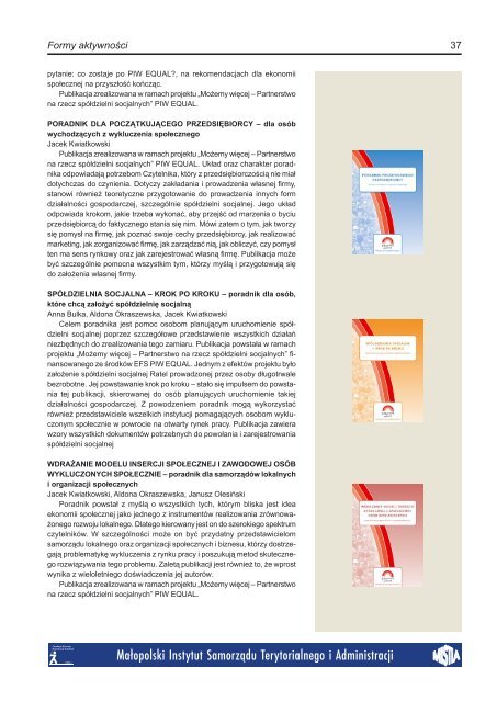 RAPORT ROCZNY - Małopolski Instytut Samorządu Terytorialnego i ...