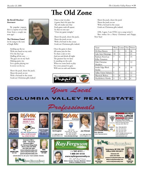 TheColumbia Valley - Columbia Valley Pioneer