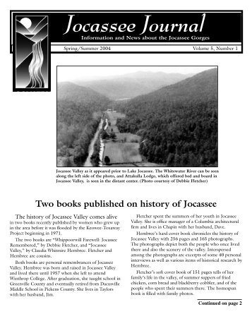 Jocassee Journal - SC Department of Natural Resources