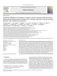 Consensus definition of sarcopenia, cachexia and pre-cachexia ...