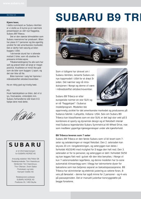 2007 - Subaru Norge