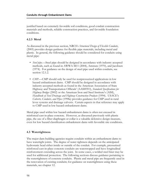 Technical Manual: Conduits through Embankment Dams (FEMA 484)