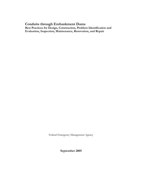 Technical Manual: Conduits through Embankment Dams (FEMA 484)