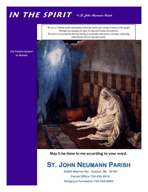 ST. JOHN NEUMANN PARISH - St. John Neumann of Canton, MI