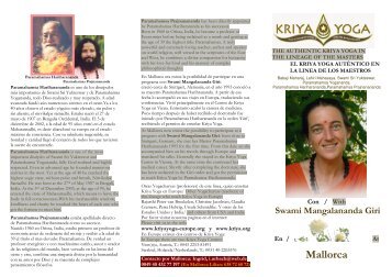 la Swami Mangalananda Giri en Mallorca - Kriya Yoga Institute