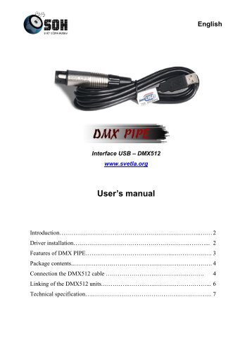 Manual for USB-DMX512 interface DMX PIPE