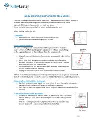 Daily Cleaning Instructions: KL15 Series - Kirby Lester