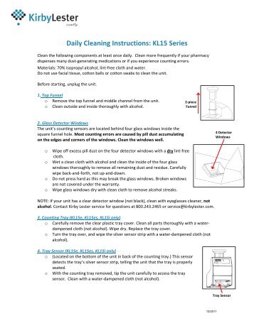 Daily Cleaning Instructions: KL15 Series - Kirby Lester