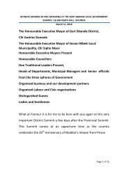 The Honourable Executive Mayor of Gert Sibande District, Cllr ...
