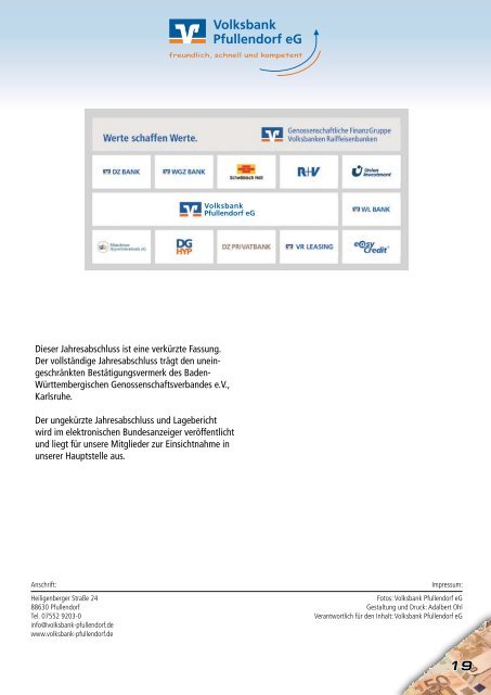 GeschÃ¤ftsbericht 2012 - Volksbank Pfullendorf eG