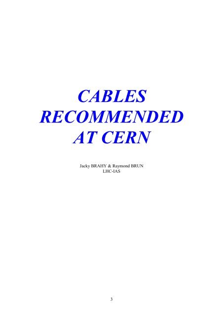 recommendation for the installation of profibus and worldfip ... - CERN