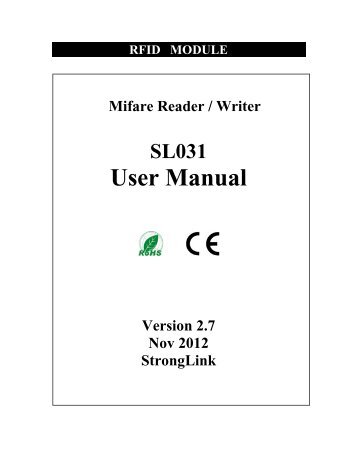 Mini Mifare Reader - SL031 User Manual - StrongLink