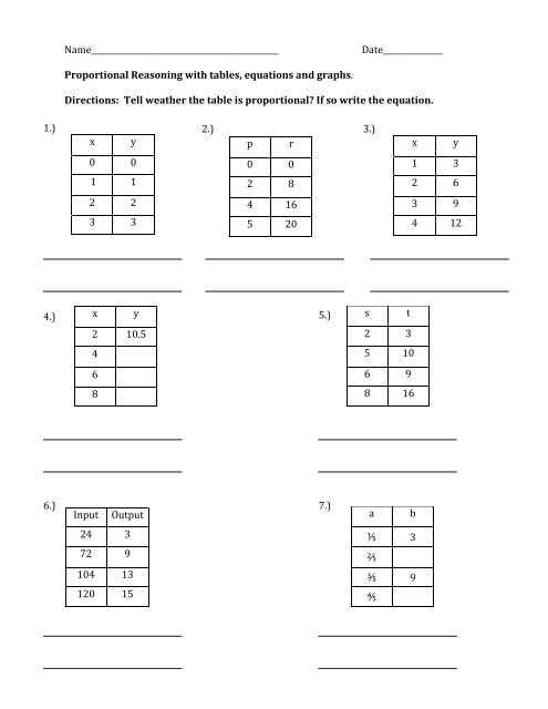 Proportional Reasoning with tables.pdf - MrWalkerHomework