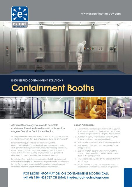 Containment Booths - Extract Technology