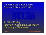 Automatically Tuned Linear Algebra Software (ATLAS) R. Clint ...