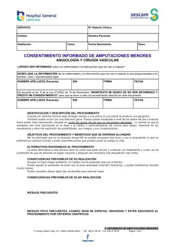 CONSENTIMIENTO INFORMADO DE AMPUTACIONES MENORES