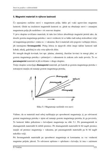 121 5. Magnetni materiali in njihove lastnosti Äe opazujemo ... - lrtme