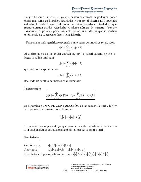 Tema 3. SeÃ±ales y sistemas en tiempo discreto. IntroducciÃ³n: â¢ Las ...