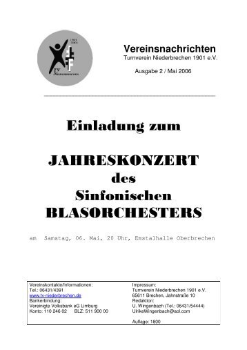 Vereinsnachrichten Mai 2006 1 - Turnverein Niederbrechen