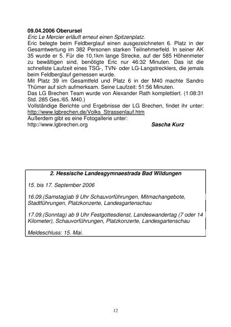 Vereinsnachrichten Mai 2006 1 - Turnverein Niederbrechen