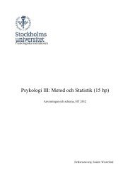 Anvisningar och schema, HT 2012. - Stockholms universitet
