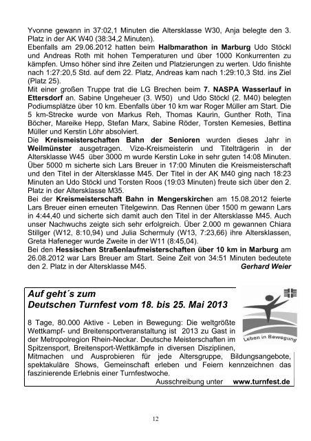 Weiter in der Erfolgsspur! - Turnverein Niederbrechen