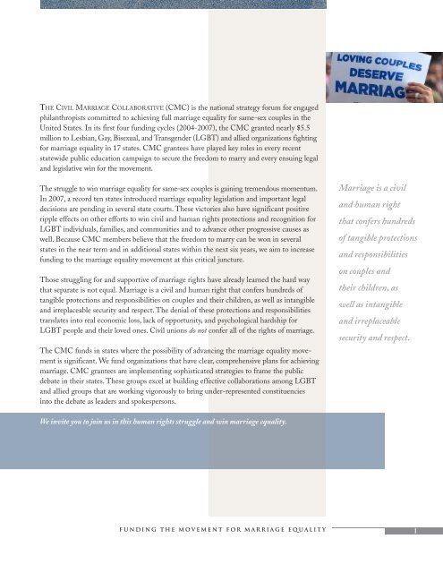 civil marriage collaborative - Funders for Lesbian and Gay Issues