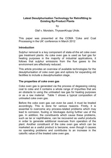 Latest Desulphurisation Technology for Retrofitting to Existing By ...