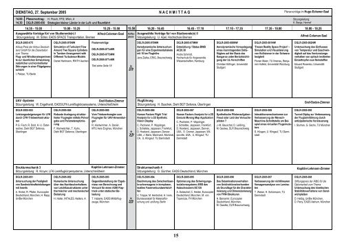 Programm des Deutschen Luft- und Raumfahrtkongresses 2005