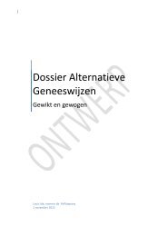 Dossier Alternatieve Geneeswijzen - De Standaard
