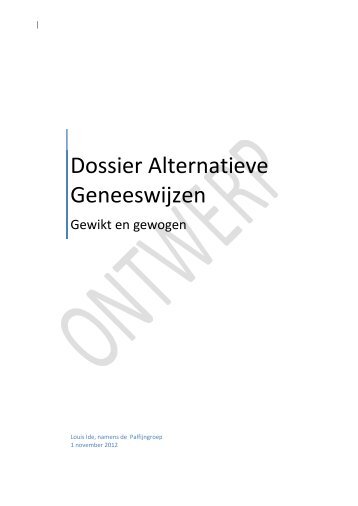 Dossier Alternatieve Geneeswijzen - De Standaard