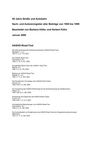 AASHO-Road-Test (0001 - 0009) - StraÃƒÅ¸e und Autobahn