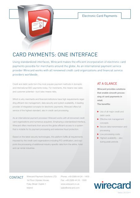 Card Payments: one Interface
