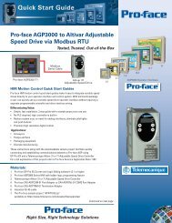 Pro-face AGP3000 to Altivar Adjustable Speed Drive via Modbus RTU