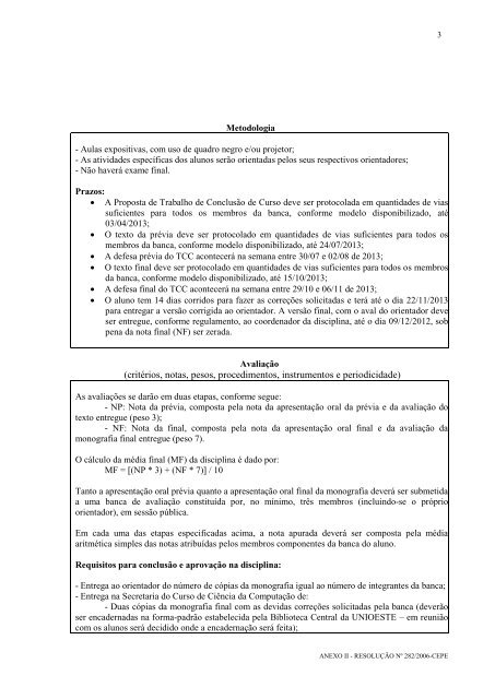 Plano de ensino - INF-Unioeste