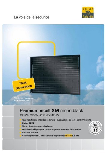 Fiches techniques Premium incell XM mono black - Solar-Fabrik AG