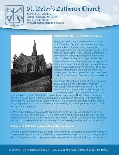 History of St. Peter's Lutheran Church