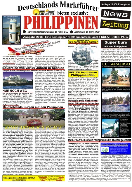 USD Eine Zeitung der iwo/therm International + SOLA HOMES, Phils ...