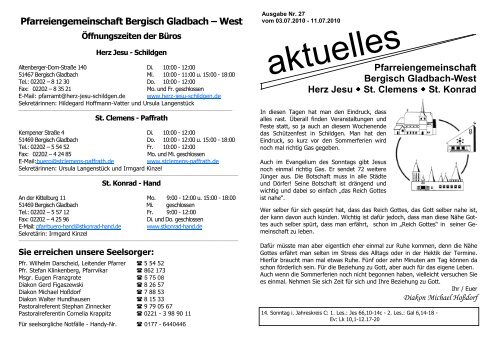 Pfarreiengemeinschaft Bergisch Gladbach Ã¢â‚¬â€œ West - St. Clemens ...