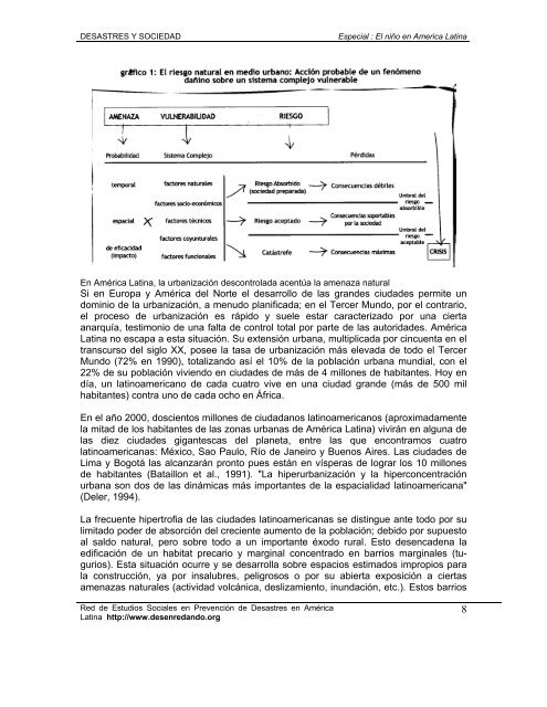 CRECIMIENTO URBANO Y RIESGOS Ã¢Â€Âœ NATURALES ... - La RED